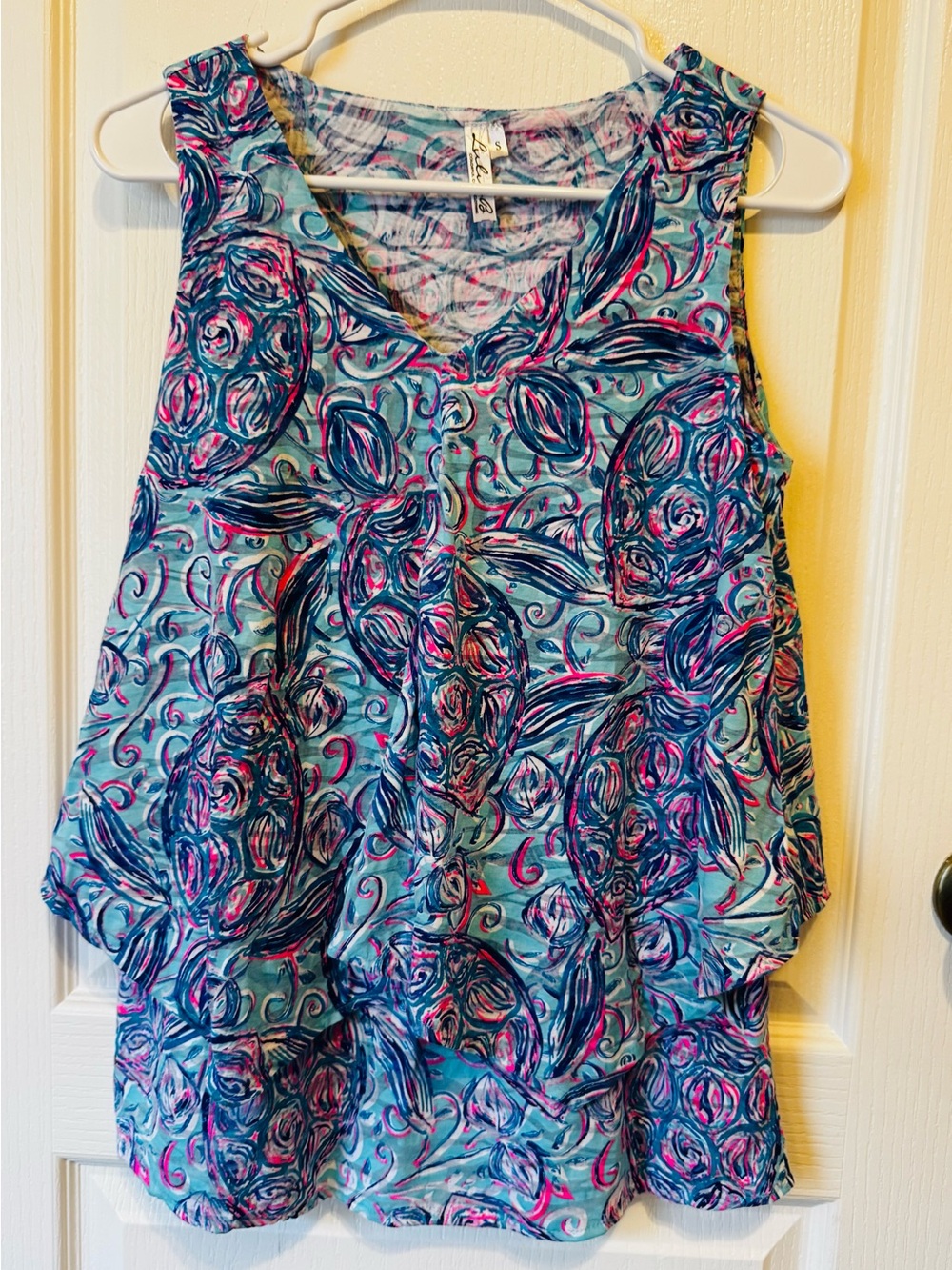 Lulu-B Sea Turtle Ruffle Top